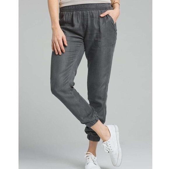 Prana Grey Wash Tencel Denim Pull On Jogger Pants Size S - Picture 8 of 9
